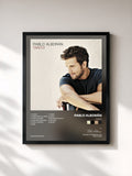 #noir Tableau de l'album Tanto de Pablo Alborán, cadre noir, imprimé et encadré en France