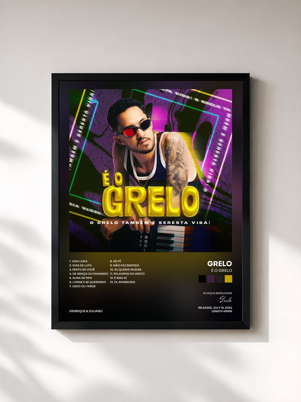 #noir Tableau de l'album É o Grelo de Grelo, cadre noir, imprimé et encadré en France