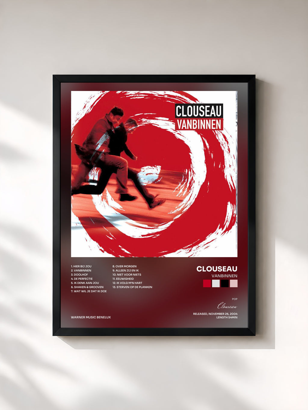 #noir Tableau de l'album Vanbinnen de Clouseau, cadre noir, imprimé et encadré en France