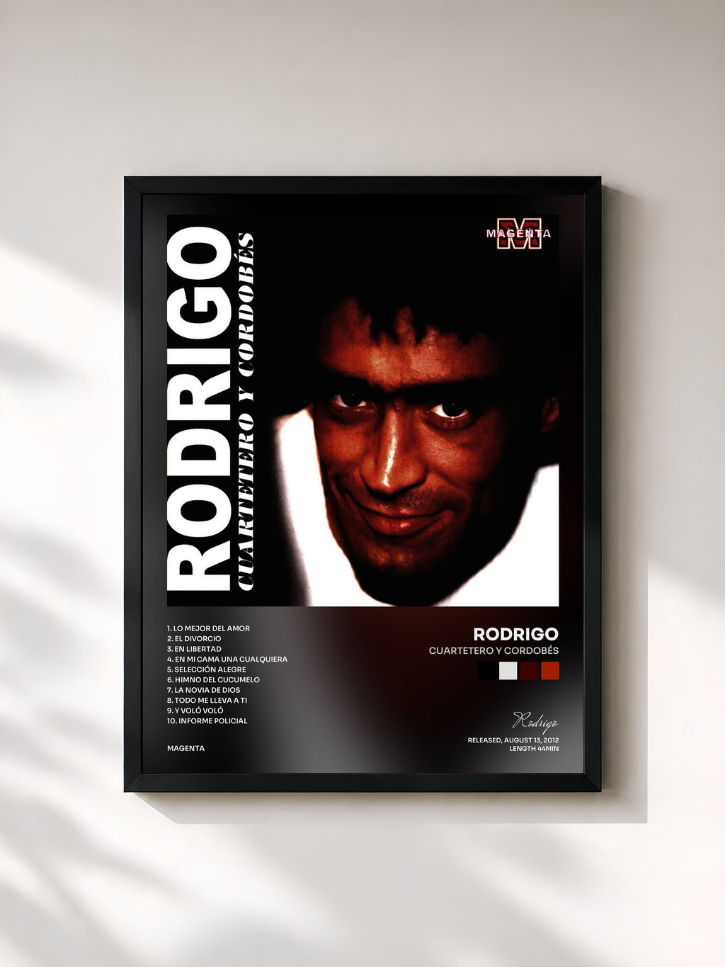 #noir Tableau de l'album Cuartetero y Cordobés de Rodrigo, cadre noir, imprimé et encadré en France