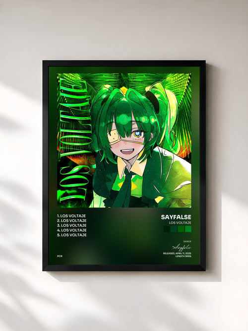 Sayfalse · LOS VOLTAJE — Affiche encadrée