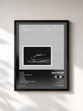 #noir Tableau de l'album Graz de Nils Frahm, cadre noir, imprimé et encadré en France