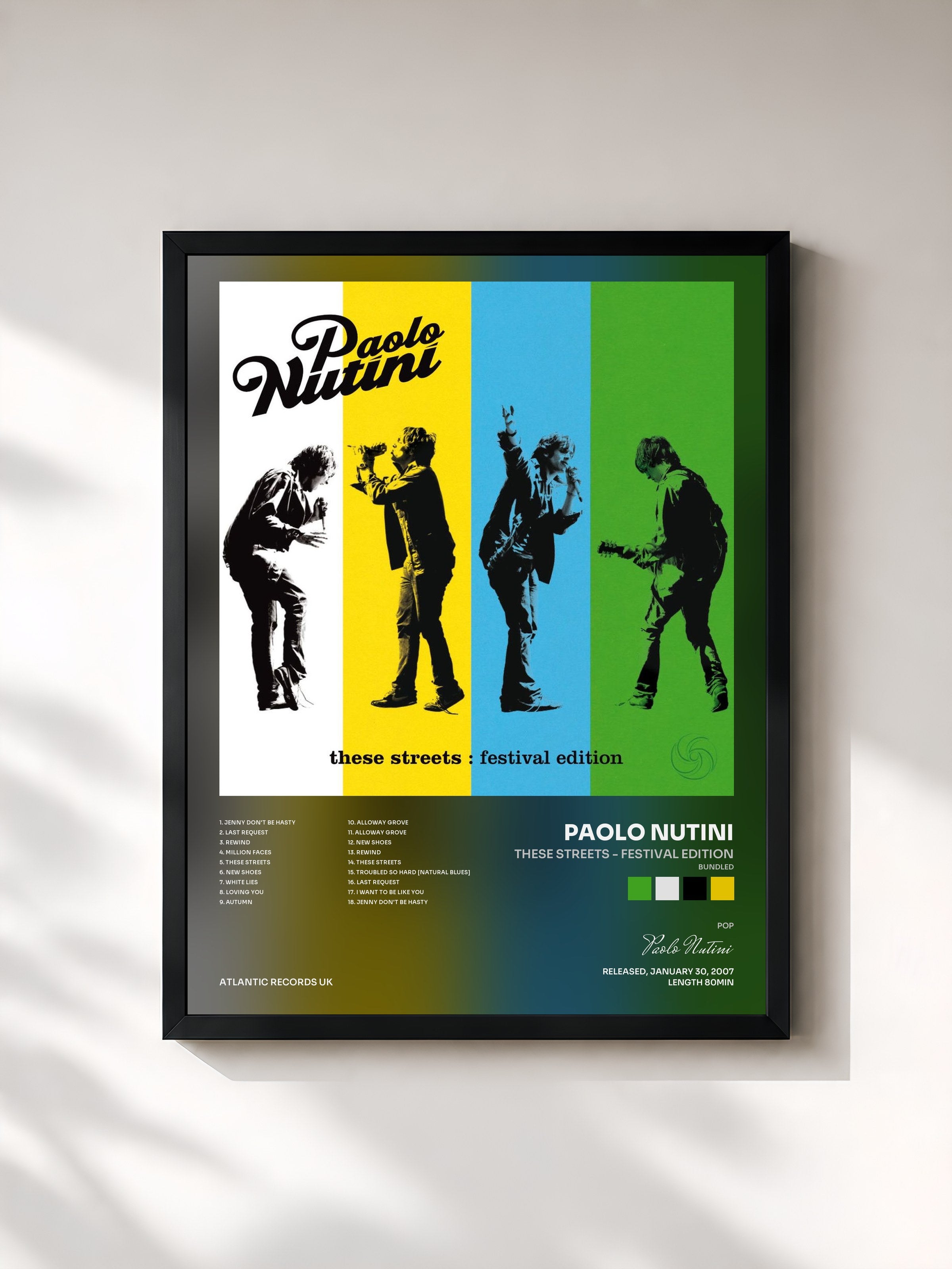 #noir Tableau de l'album These Streets - Festival Edition (Bundled) de Paolo Nutini, cadre noir, imprimé et encadré en France