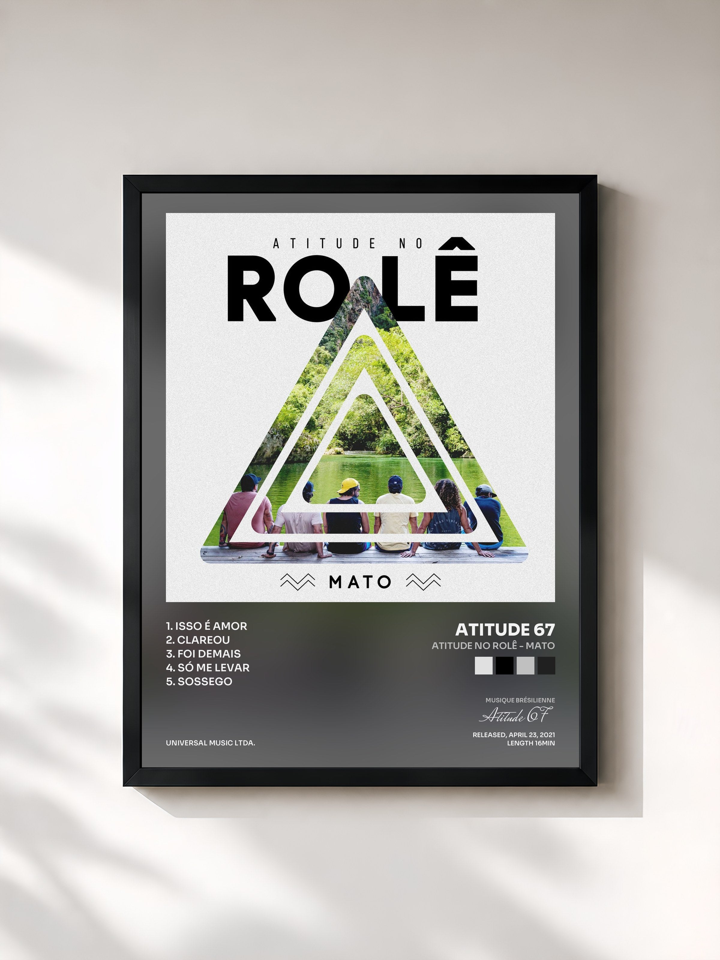 #noir Tableau de l'album Atitude No Rolê - Mato de Atitude 67, cadre noir, imprimé et encadré en France