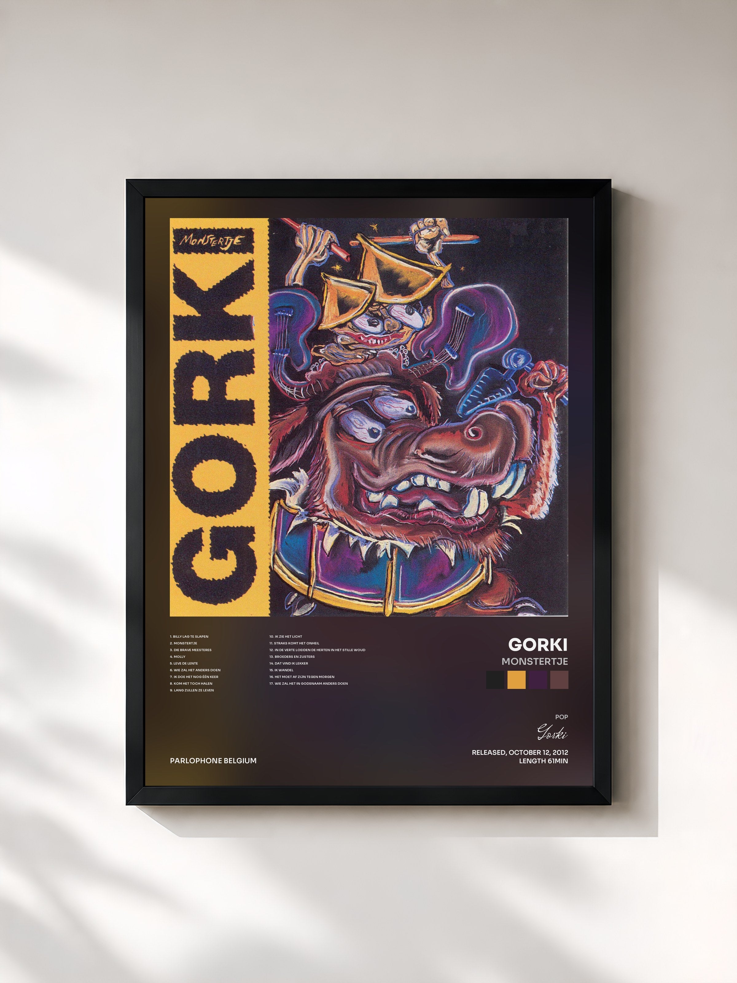 #noir Tableau de l'album Monstertje de Gorki, cadre noir, imprimé et encadré en France