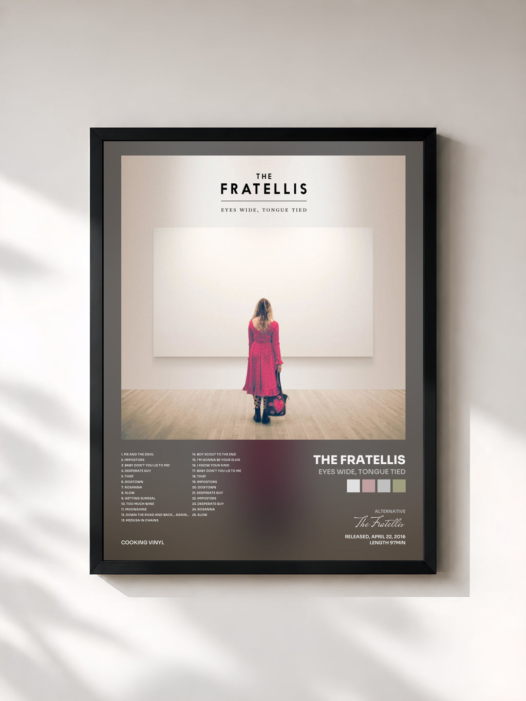 #noir Tableau de l'album Eyes Wide, Tongue Tied de The Fratellis, cadre noir, imprimé et encadré en France