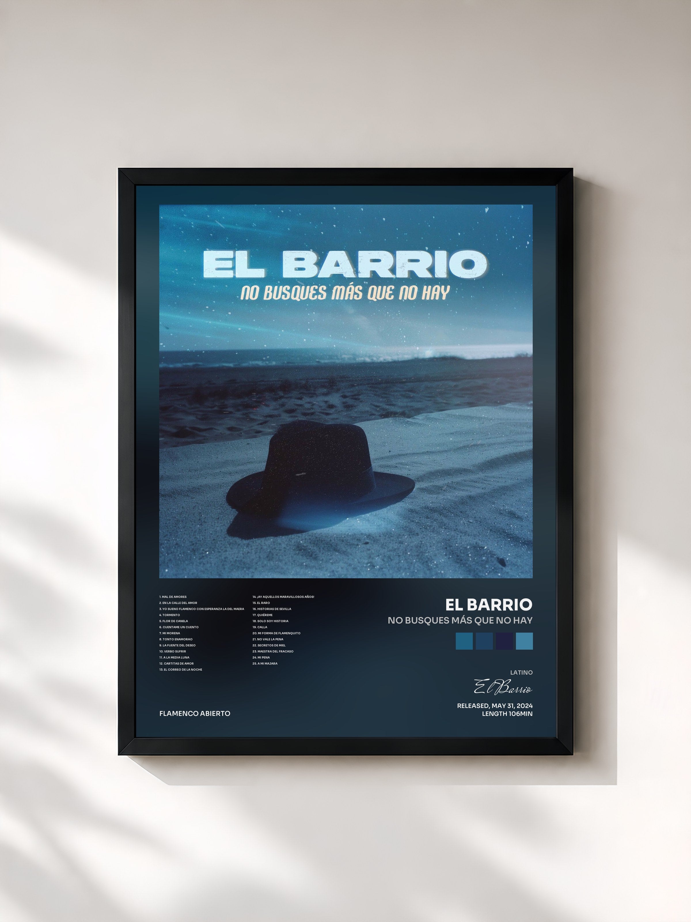 #noir Tableau de l'album No busques más que no hay de El Barrio, cadre noir, imprimé et encadré en France