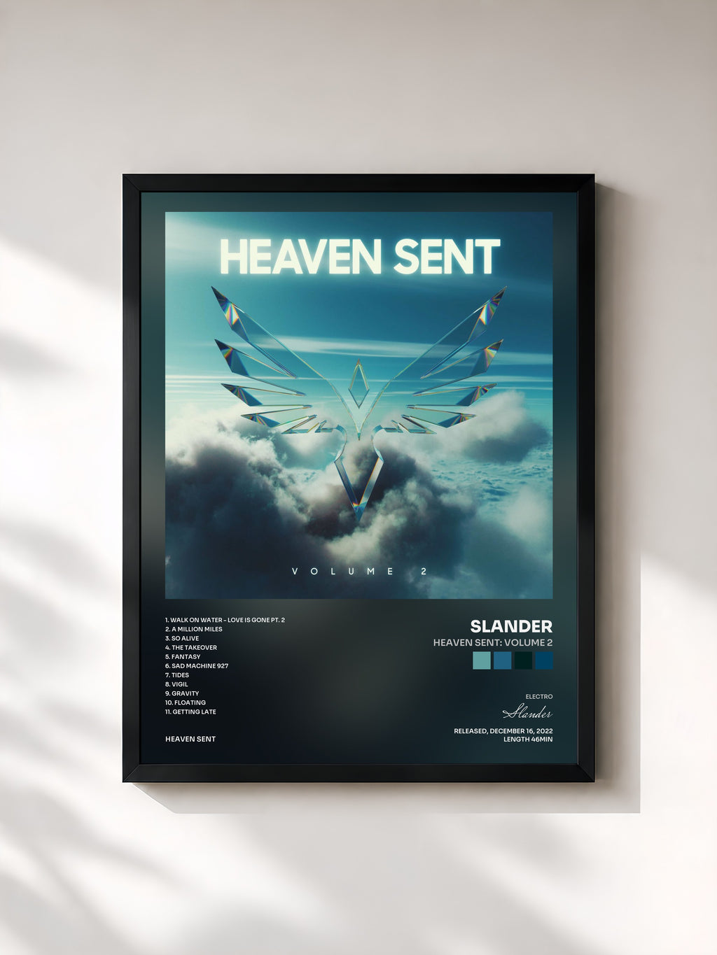 #noir Tableau de l'album Heaven Sent: Volume 2 de Slander, cadre noir, imprimé et encadré en France