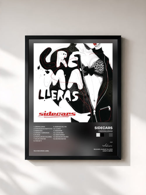 Sidecars · Cremalleras — Affiche encadrée
