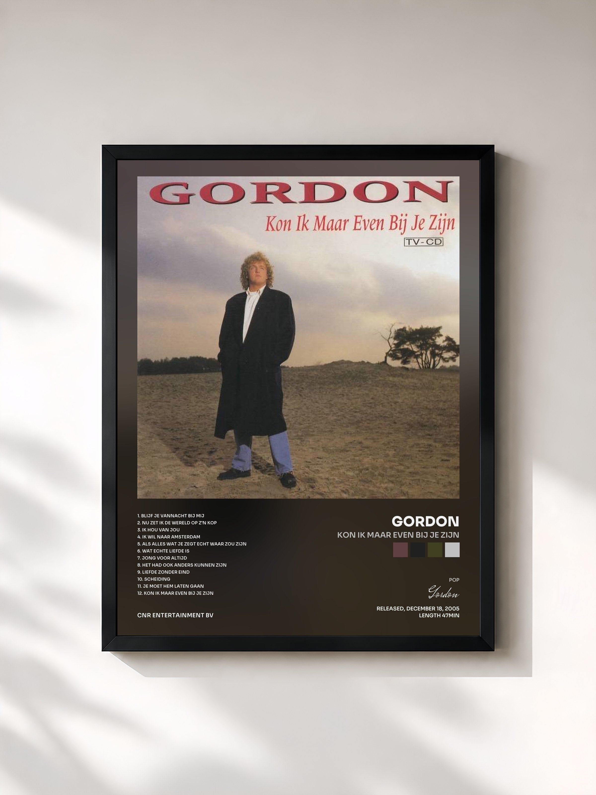 #noir Tableau de l'album Kon ik maar even bij je zijn de Gordon, cadre noir, imprimé et encadré en France
