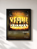 #noir Tableau de l'album Yeah! de Def Leppard, cadre noir, imprimé et encadré en France