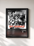 #noir Tableau de l'album My Homies de Scarface, cadre noir, imprimé et encadré en France