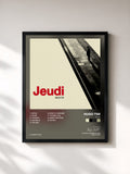 #noir Tableau de l'album Jeudi de Hugo TSR, cadre noir, imprimé et encadré en France