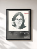 #noir Tableau de l'album Ballades de Nana Mouskouri, cadre noir, imprimé et encadré en France
