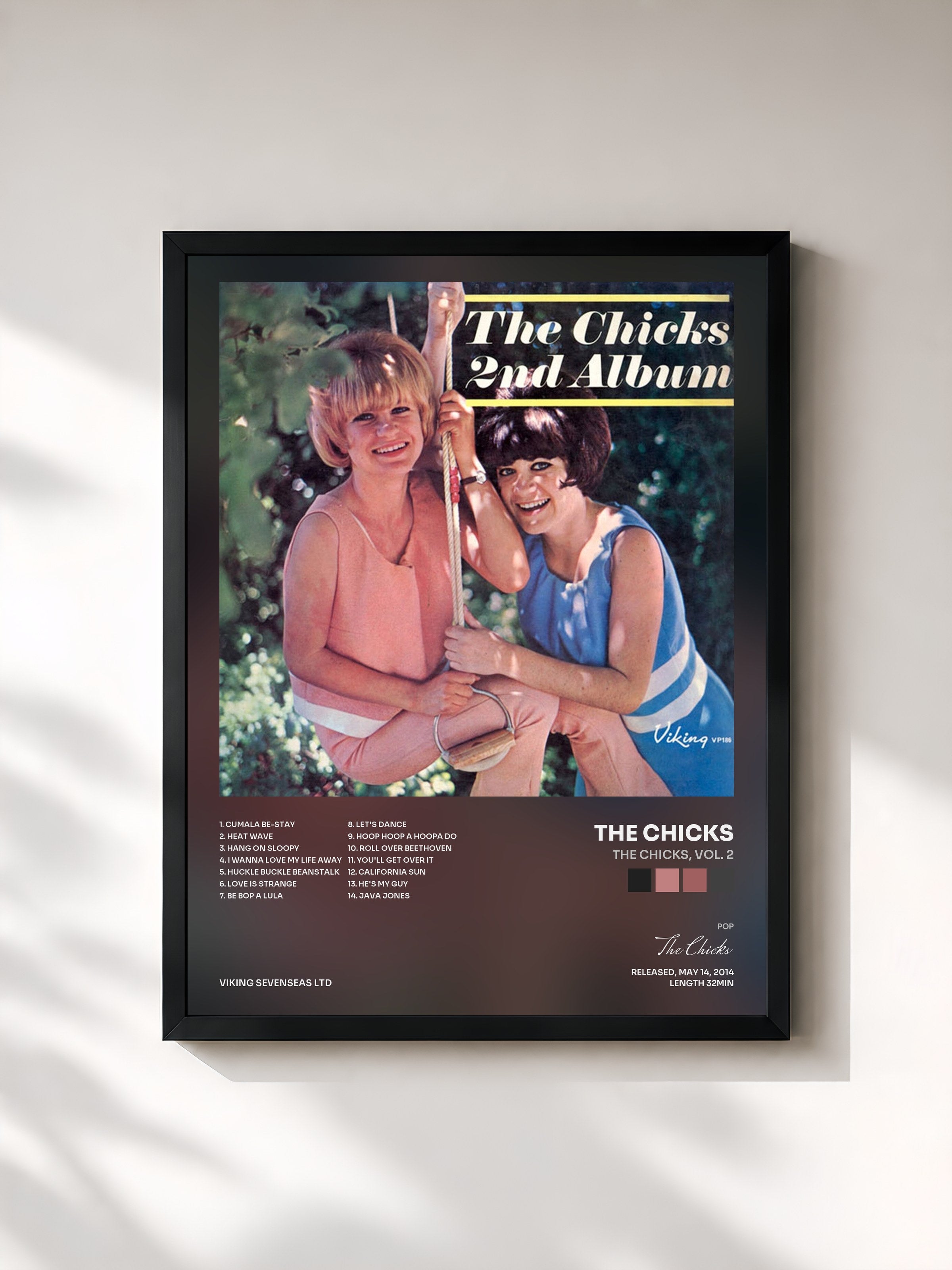 #noir Tableau de l'album The Chicks, Vol. 2 de The Chicks, cadre noir, imprimé et encadré en France