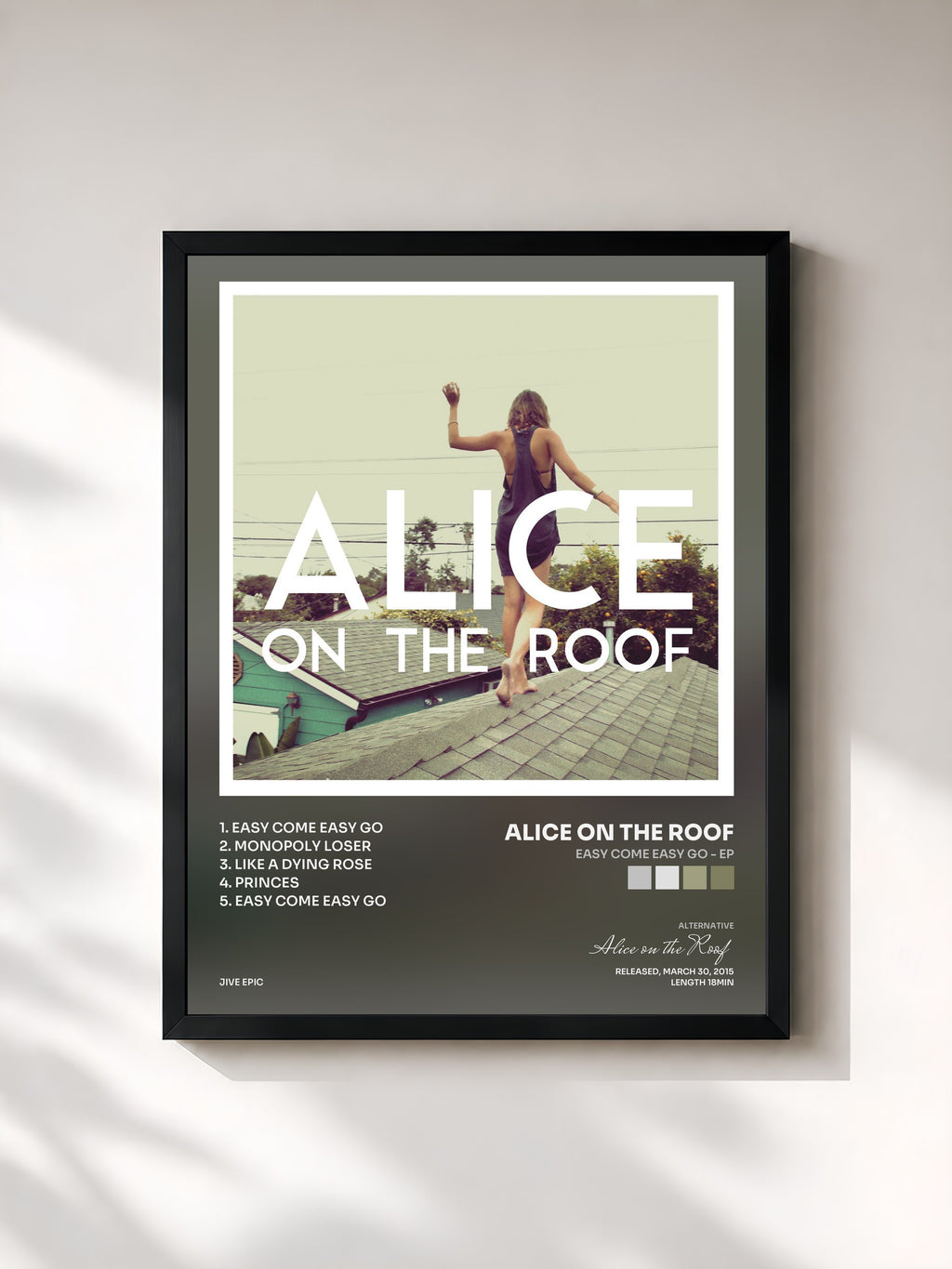 #noir Easy Come Easy Go - EP di Alice on the Roof in stampa incorniciata, cornice nera, stampata e incorniciata in Francia