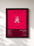 #noir Tableau de l'album Cry Baby de Vince Staples, cadre noir, imprimé et encadré en France