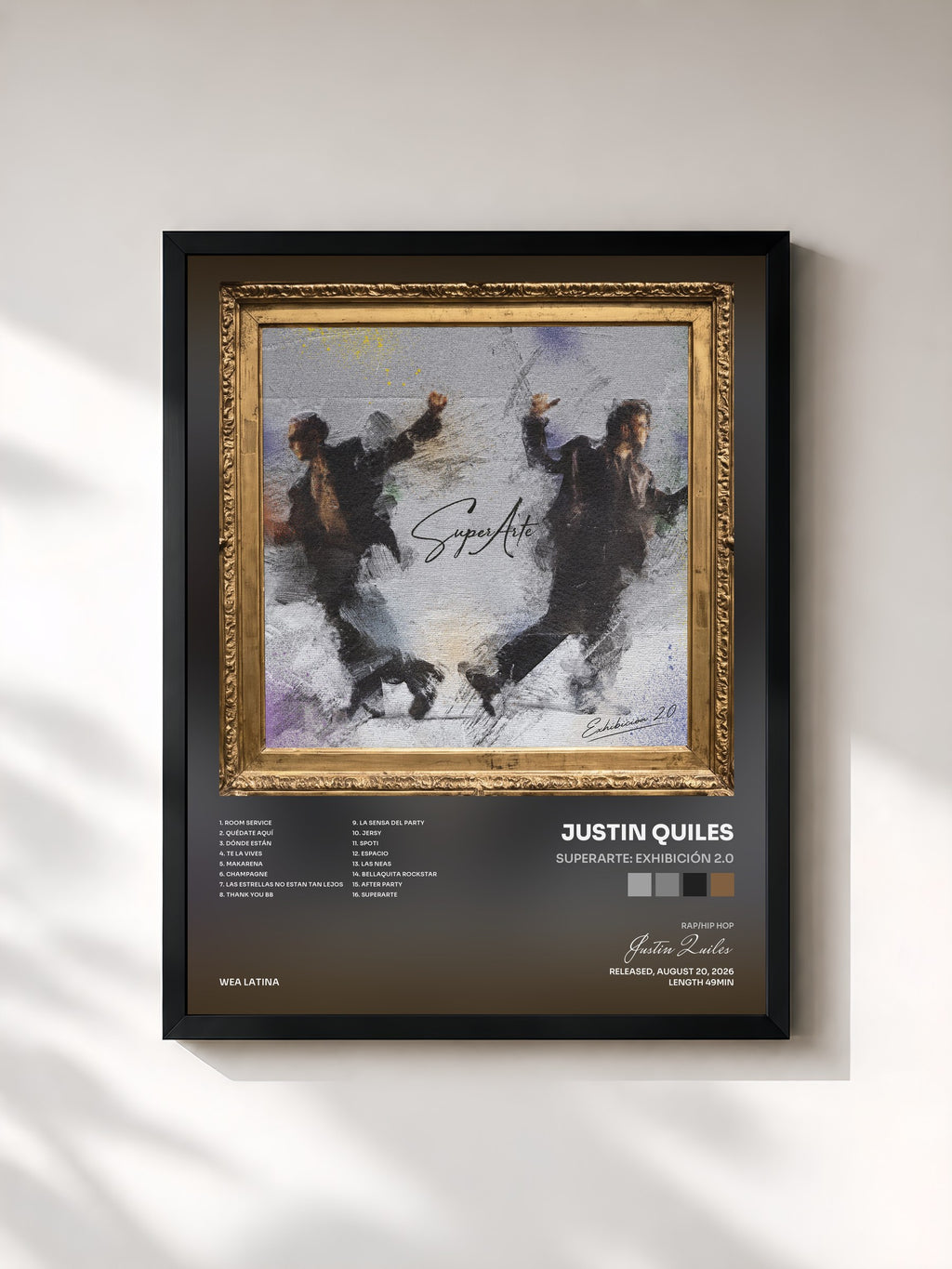 #noir Tableau de l'album SUPERARTE: EXHIBICIÓN 2.0 de Justin Quiles, cadre noir, imprimé et encadré en France