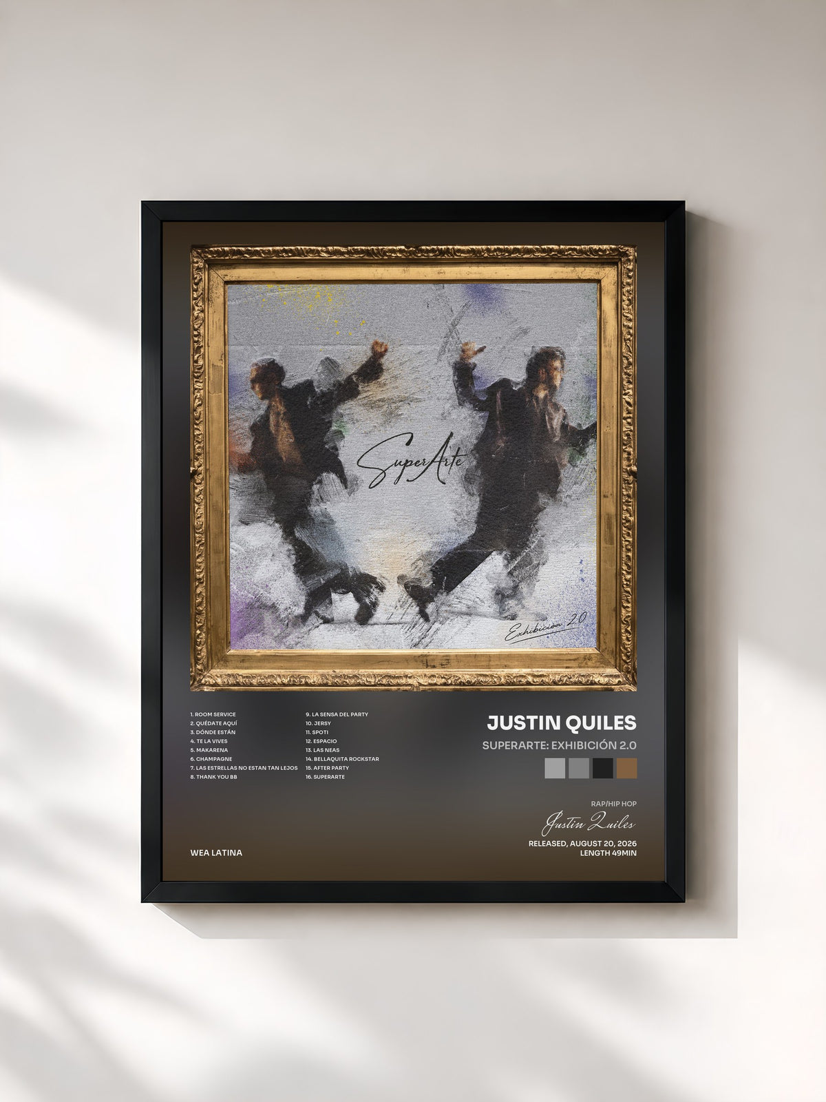 #noir Tableau de l'album SUPERARTE: EXHIBICIÓN 2.0 de Justin Quiles, cadre noir, imprimé et encadré en France