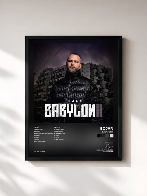 Bojan · BABYLON II — Affiche encadrée