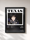 #noir Tableau de l'album The Conversation de Texas, cadre noir, imprimé et encadré en France
