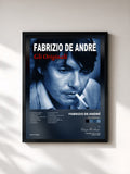 #noir Tableau de l'album Gli originali de Fabrizio De André, cadre noir, imprimé et encadré en France