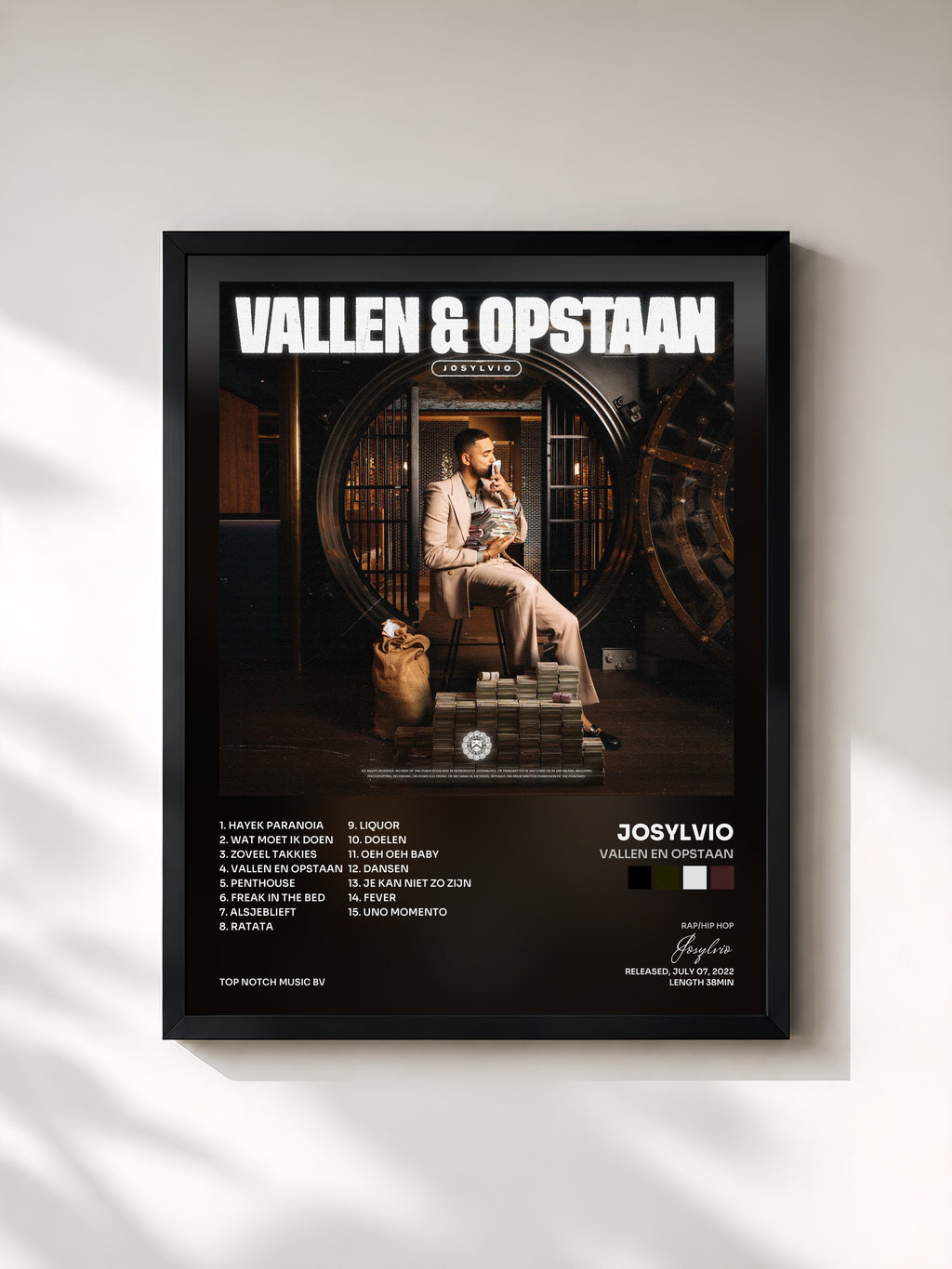 #noir Tableau de l'album Vallen En Opstaan de Josylvio, cadre noir, imprimé et encadré en France