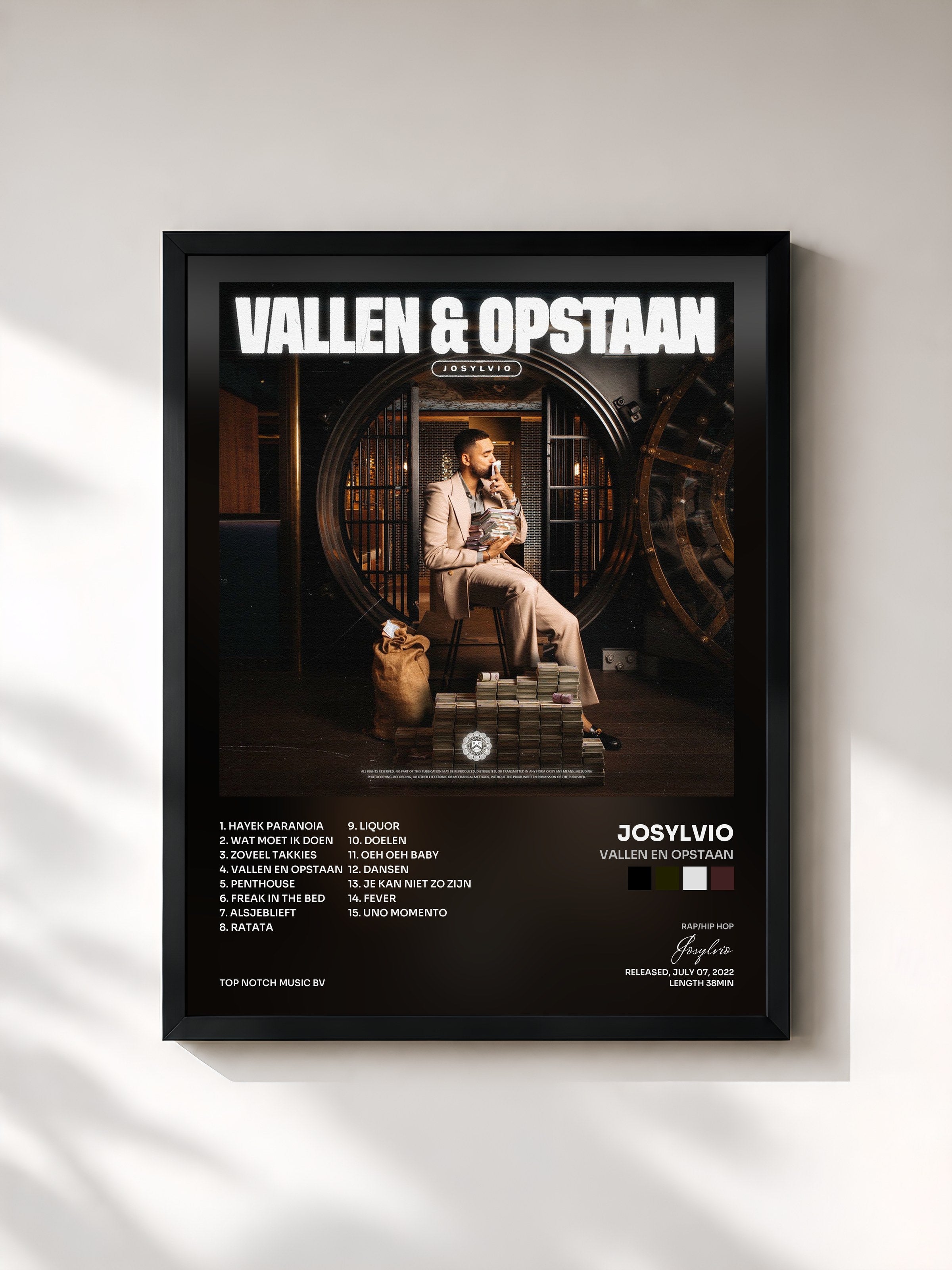 #noir Tableau de l'album Vallen En Opstaan de Josylvio, cadre noir, imprimé et encadré en France