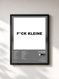 #noir Tableau de l'album F*CK KLEINE de Lil Kleine, cadre noir, imprimé et encadré en France