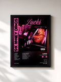 #noir Tableau de l'album s*x m*ney dr*gs de Lucki, cadre noir, imprimé et encadré en France