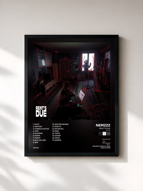 Nemzzz · RENT'S DUE (DELUXE) — Affiche encadrée
