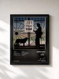 #noir Tableau de l'album Walk On de John Hiatt, cadre noir, imprimé et encadré en France