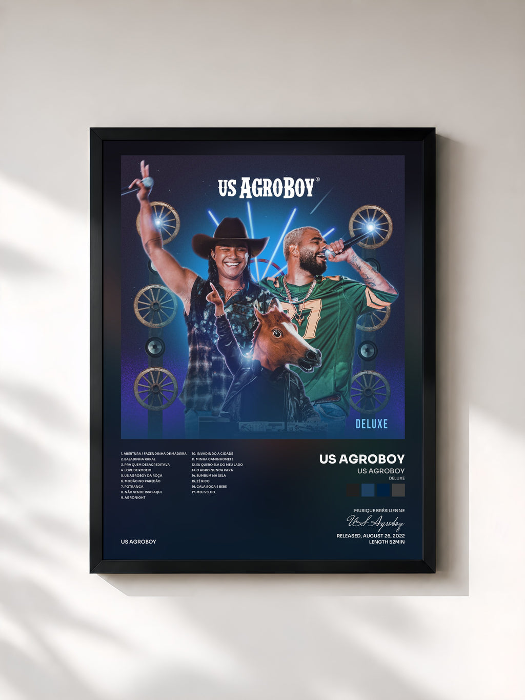 #noir Tableau de l'album Us Agroboy (Deluxe) de US Agroboy, cadre noir, imprimé et encadré en France