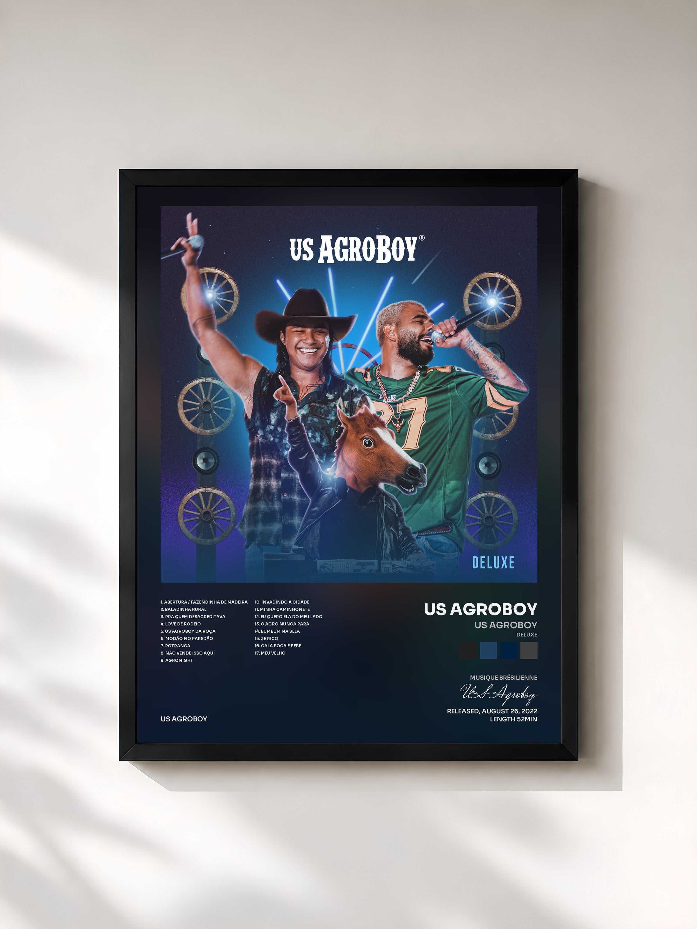 #noir Tableau de l'album Us Agroboy (Deluxe) de US Agroboy, cadre noir, imprimé et encadré en France