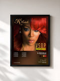 #noir Tableau de l'album V.S.O.P. Remixes de K. Michelle, cadre noir, imprimé et encadré en France