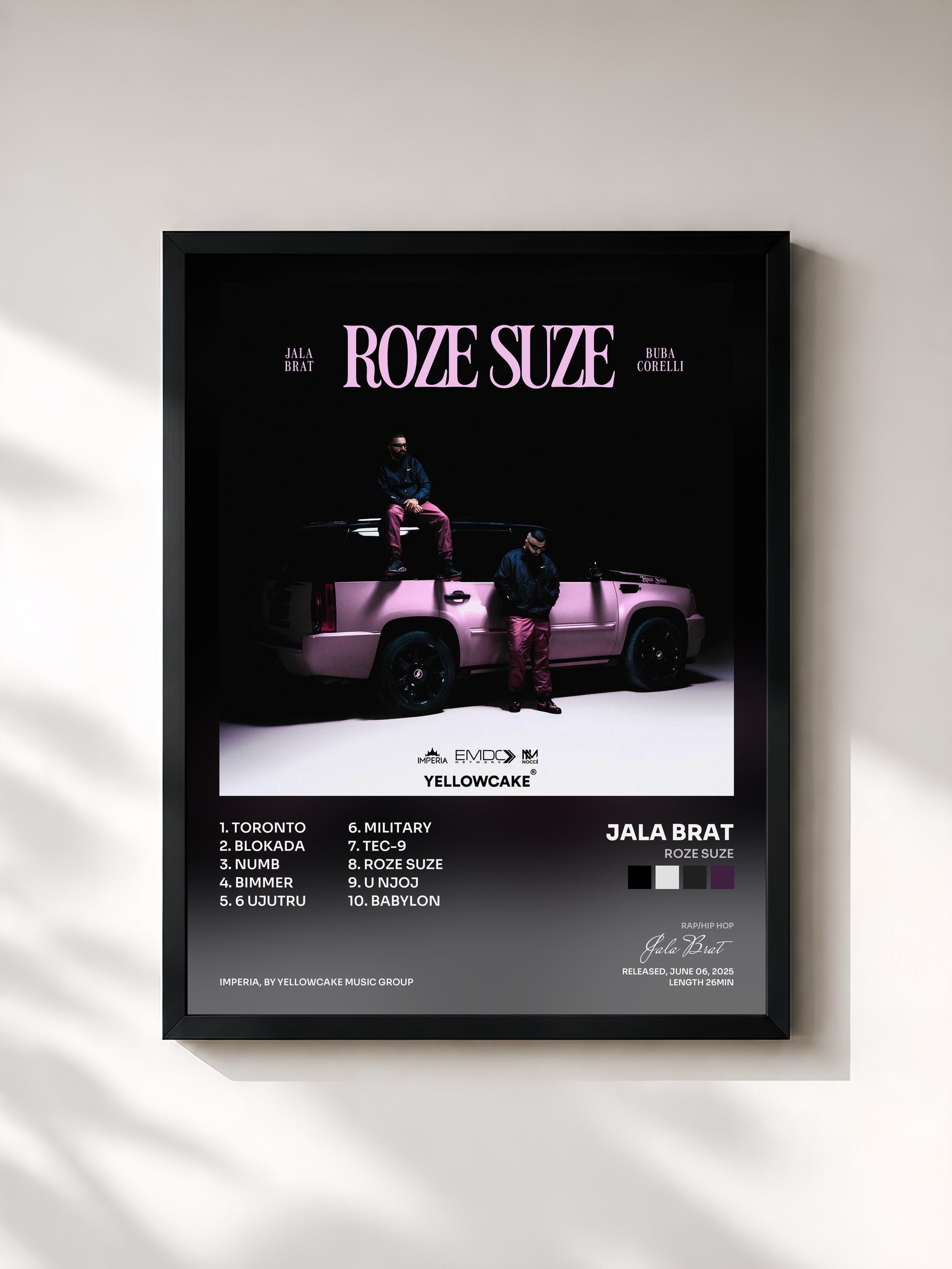 #noir Tableau de l'album Roze Suze de Jala Brat, cadre noir, imprimé et encadré en France
