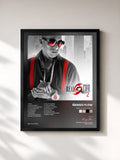 #noir Tableau de l'album Real G 4 Life Part 2 de Ñengo Flow, cadre noir, imprimé et encadré en France