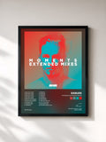#noir Tableau de l'album Moments Extended Mixes de Darude, cadre noir, imprimé et encadré en France