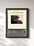 #noir Tableau de l'album Stay Around de J.J. Cale, cadre noir, imprimé et encadré en France