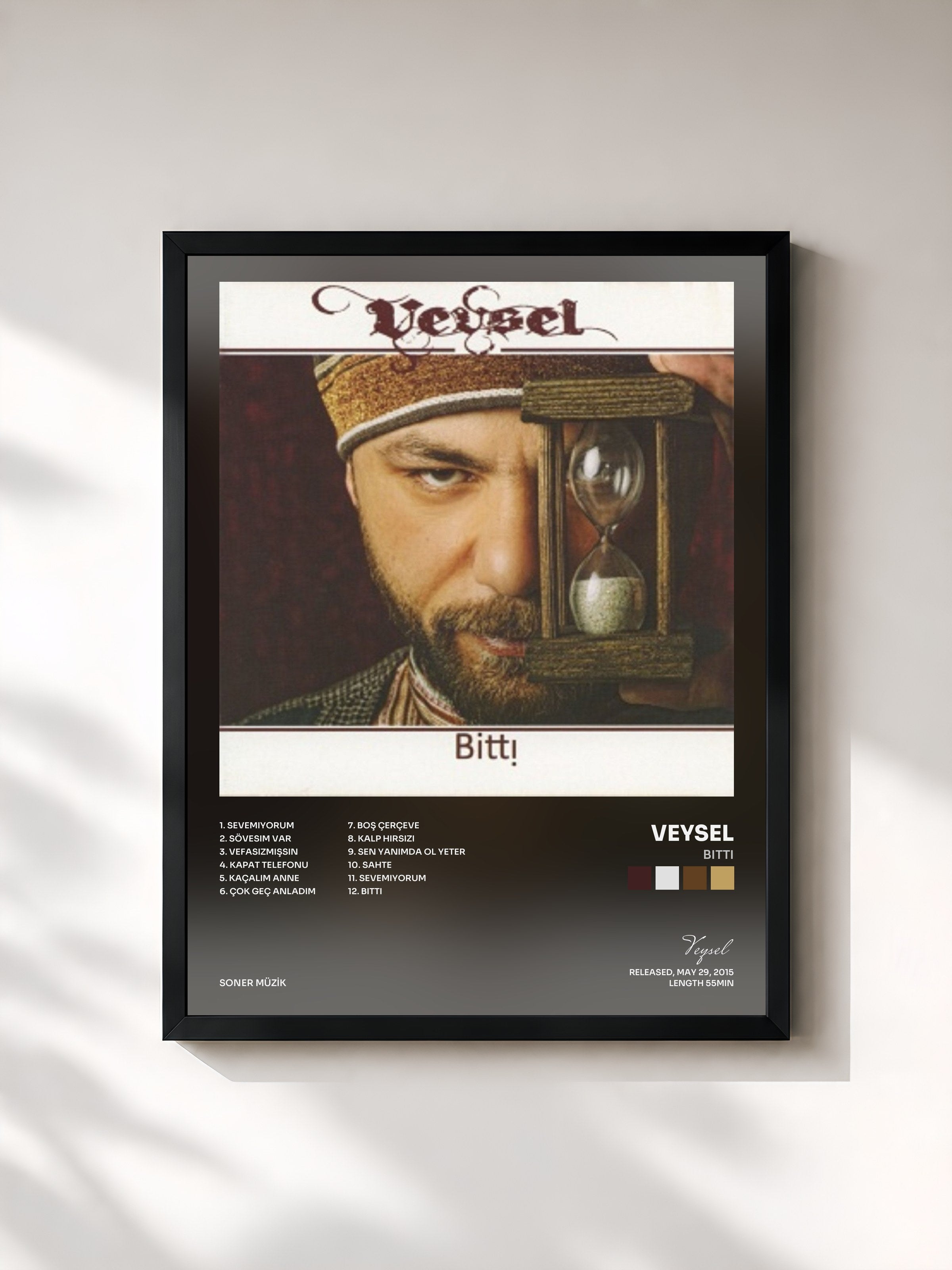 #noir Tableau de l'album Bitti de Veysel, cadre noir, imprimé et encadré en France