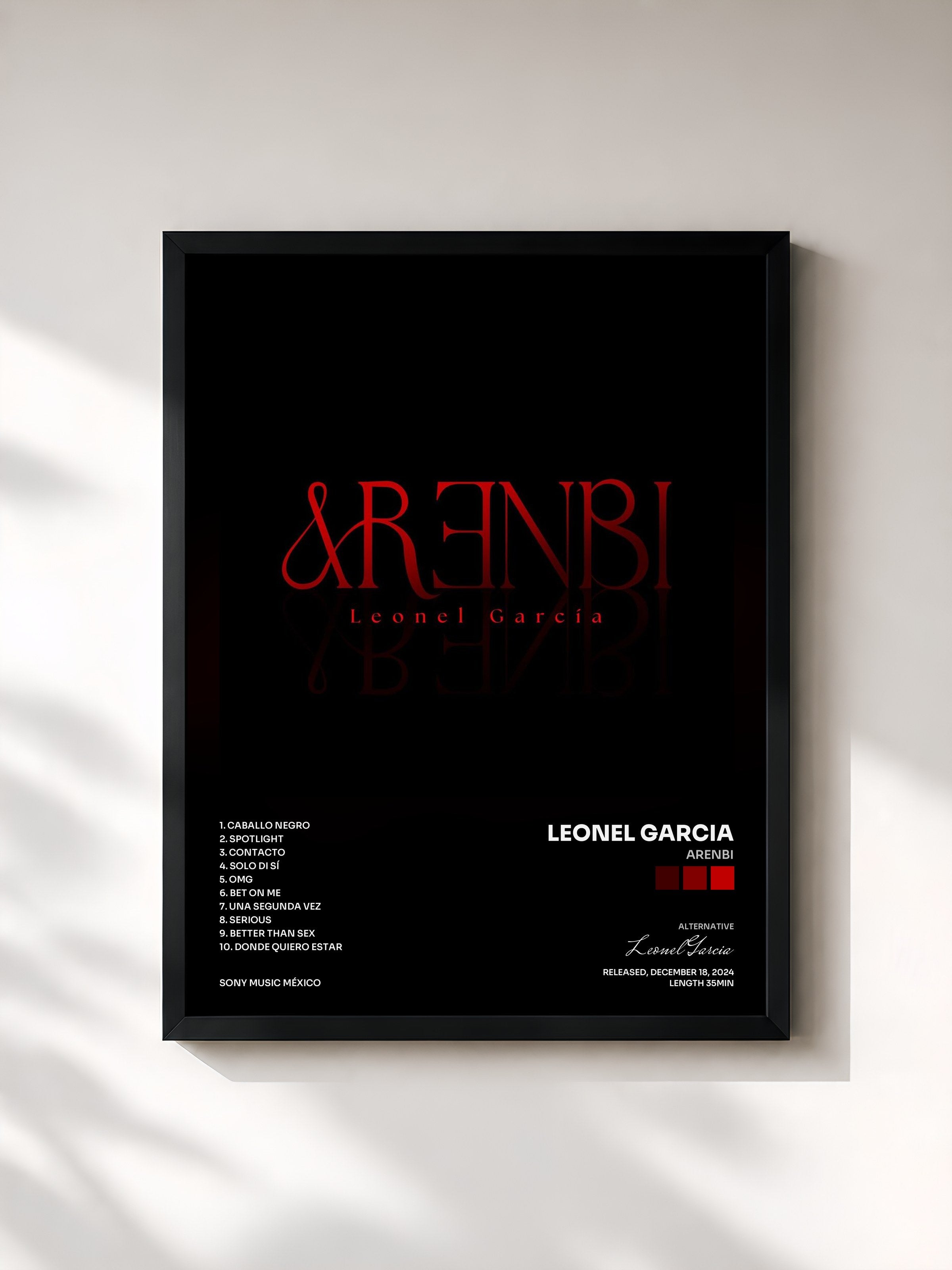 #noir Tableau de l'album ARENBI de Leonel Garcia, cadre noir, imprimé et encadré en France