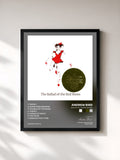 #noir Tableau de l'album Ballad of the Red Shoes de Andrew Bird, cadre noir, imprimé et encadré en France