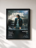#noir Tableau de l'album Epidemic de Money Man, cadre noir, imprimé et encadré en France