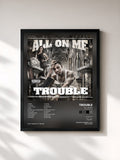 #noir Tableau de l'album All On Me (Deluxe Edition) de Trouble, cadre noir, imprimé et encadré en France