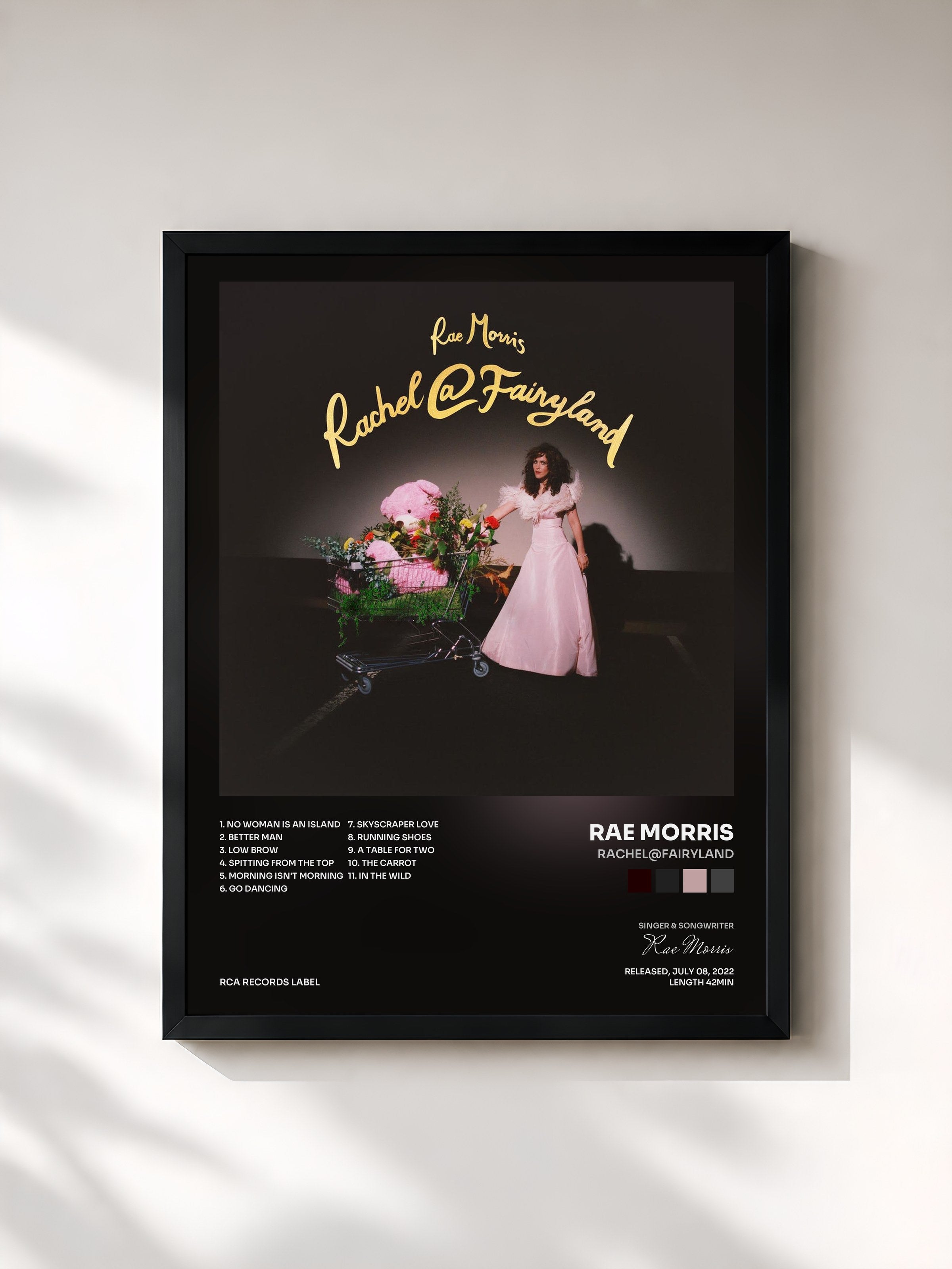 #noir Tableau de l'album Rachel@Fairyland de Rae Morris, cadre noir, imprimé et encadré en France
