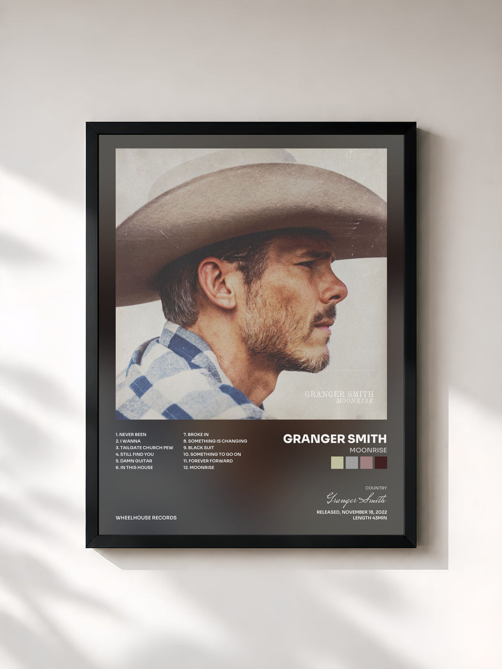 #noir Tableau de l'album Moonrise de Granger Smith, cadre noir, imprimé et encadré en France
