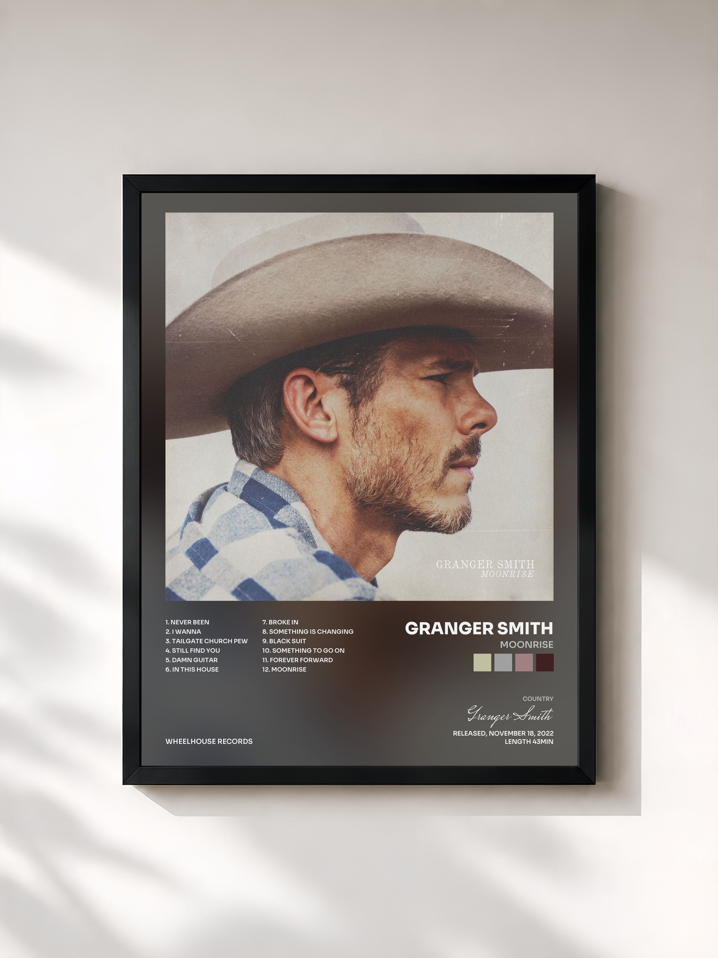 #noir Tableau de l'album Moonrise de Granger Smith, cadre noir, imprimé et encadré en France