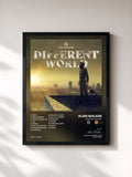 #noir Tableau de l'album Different World de Alan Walker, cadre noir, imprimé et encadré en France