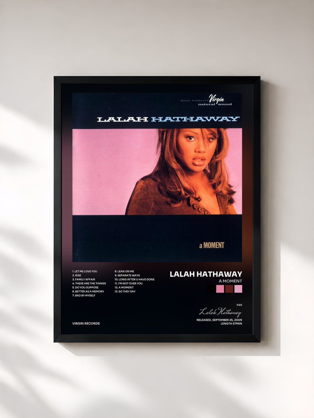 #noir Tableau de l'album A Moment de Lalah Hathaway, cadre noir, imprimé et encadré en France