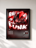 #noir Tableau de l'album BATIDAO FUNK de ZXKAI, cadre noir, imprimé et encadré en France